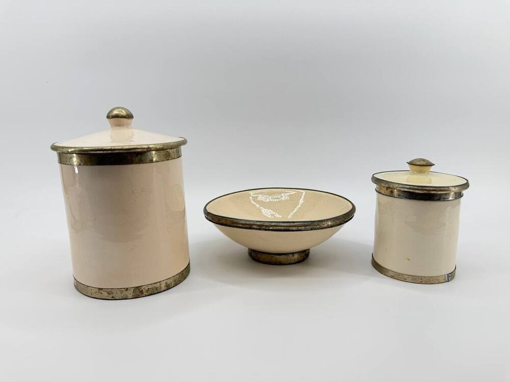 Vintage Safi Morocco Soap Dish Toothbrush Holder Jar Bathroom Set 3.30lb